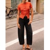 image:imageZESICA 2026 Barrel Jeans for Women Trendy Wide Leg PantsBlack