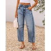 image:imageZESICA 2026 Barrel Jeans for Women Trendy Wide Leg PantsBlue