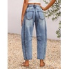 image:imageZESICA 2026 Barrel Jeans for Women Trendy Wide Leg PantsBlue