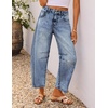 image:imageZESICA 2026 Barrel Jeans for Women Trendy Wide Leg PantsBlue