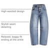 image:imageZESICA 2026 Barrel Jeans for Women Trendy Wide Leg PantsBlue