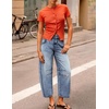 image:imageZESICA 2026 Barrel Jeans for Women Trendy Wide Leg PantsBlue