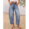 image:imageZESICA 2026 Barrel Jeans for Women Trendy Wide Leg PantsBlue
