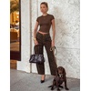 image:imageZESICA 2026 Barrel Jeans for Women Trendy Wide Leg PantsBrowncheetah