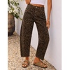 image:imageZESICA 2026 Barrel Jeans for Women Trendy Wide Leg PantsBrowncheetah