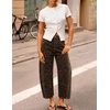image:imageZESICA 2026 Barrel Jeans for Women Trendy Wide Leg PantsBrowncheetah