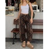 image:imageZESICA 2026 Barrel Jeans for Women Trendy Wide Leg PantsBrownleopard