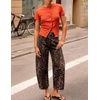 image:imageZESICA 2026 Barrel Jeans for Women Trendy Wide Leg PantsBrownleopard