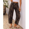 image:imageZESICA 2026 Barrel Jeans for Women Trendy Wide Leg PantsBrownleopard