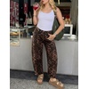 image:imageZESICA 2026 Barrel Jeans for Women Trendy Wide Leg PantsBrownleopard