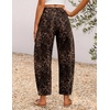 image:imageZESICA 2026 Barrel Jeans for Women Trendy Wide Leg PantsBrownleopard