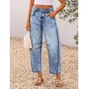 image:imageZESICA 2026 Barrel Jeans for Women Trendy Wide Leg PantsLight Blue