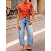 image:imageZESICA 2026 Barrel Jeans for Women Trendy Wide Leg PantsLight Blue