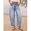 image:imageZESICA 2026 Barrel Jeans for Women Trendy Wide Leg PantsLight Blue