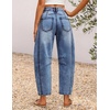 image:imageZESICA 2026 Barrel Jeans for Women Trendy Wide Leg PantsMid Blue