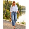 image:imageZESICA 2026 Barrel Jeans for Women Trendy Wide Leg PantsMid Blue