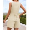 image:imageZESICA Womens 2 Piece Short Sets Suit Vest Tops Matching Set OutfitsApricot