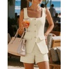 image:imageZESICA Womens 2 Piece Short Sets Suit Vest Tops Matching Set OutfitsApricot