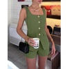 image:imageZESICA Womens 2 Piece Short Sets Suit Vest Tops Matching Set OutfitsGreen