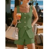 image:imageZESICA Womens 2 Piece Short Sets Suit Vest Tops Matching Set OutfitsGreen