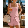 image:imageZESICA Womens 2 Piece Short Sets Suit Vest Tops Matching Set OutfitsPink