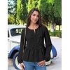 image:imageZESICA Womens Fall Babydoll Peplum Tops Cute Long Sleeve Going Out BlousesBlack