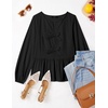 image:imageZESICA Womens Fall Babydoll Peplum Tops Cute Long Sleeve Going Out BlousesBlack