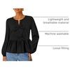 image:imageZESICA Womens Fall Babydoll Peplum Tops Cute Long Sleeve Going Out BlousesBlack