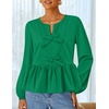 image:imageZESICA Womens Fall Babydoll Peplum Tops Cute Long Sleeve Going Out BlousesGreen