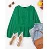 image:imageZESICA Womens Fall Babydoll Peplum Tops Cute Long Sleeve Going Out BlousesGreen