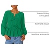 image:imageZESICA Womens Fall Babydoll Peplum Tops Cute Long Sleeve Going Out BlousesGreen