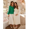 image:imageZESICA Womens Fall Babydoll Peplum Tops Cute Long Sleeve Going Out BlousesGreen