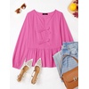 image:imageZESICA Womens Fall Babydoll Peplum Tops Cute Long Sleeve Going Out BlousesHotpink