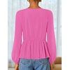image:imageZESICA Womens Fall Babydoll Peplum Tops Cute Long Sleeve Going Out BlousesHotpink