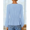 image:imageZESICA Womens Fall Babydoll Peplum Tops Cute Long Sleeve Going Out BlousesSky