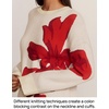 image:imageZESICA Womens Fall Floral Oversized Sweaters 2026 Cozy Pullover TopsApricot
