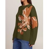 image:imageZESICA Womens Fall Floral Oversized Sweaters 2026 Cozy Pullover TopsArmygreen