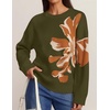 image:imageZESICA Womens Fall Floral Oversized Sweaters 2026 Cozy Pullover TopsArmygreen