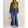 image:imageZESICA Womens Fall Floral Oversized Sweaters 2026 Cozy Pullover TopsArmygreen