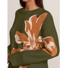 image:imageZESICA Womens Fall Floral Oversized Sweaters 2026 Cozy Pullover TopsArmygreen