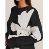 image:imageZESICA Womens Fall Floral Oversized Sweaters 2026 Cozy Pullover TopsBlack