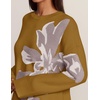 image:imageZESICA Womens Fall Floral Oversized Sweaters 2026 Cozy Pullover TopsMustardyellow