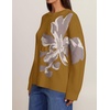 image:imageZESICA Womens Fall Floral Oversized Sweaters 2026 Cozy Pullover TopsMustardyellow
