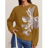 image:imageZESICA Womens Fall Floral Oversized Sweaters 2026 Cozy Pullover TopsMustardyellow