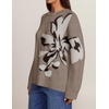 image:imageZESICA Womens Fall Floral Oversized Sweaters 2026 Cozy Pullover TopsOats