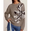 image:imageZESICA Womens Fall Floral Oversized Sweaters 2026 Cozy Pullover TopsOats