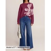 image:imageZESICA Womens Fall Floral Oversized Sweaters 2026 Cozy Pullover TopsPlum