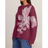 image:imageZESICA Womens Fall Floral Oversized Sweaters 2026 Cozy Pullover TopsPlum