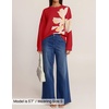 image:imageZESICA Womens Fall Floral Oversized Sweaters 2026 Cozy Pullover TopsRed