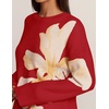 image:imageZESICA Womens Fall Floral Oversized Sweaters 2026 Cozy Pullover TopsRed